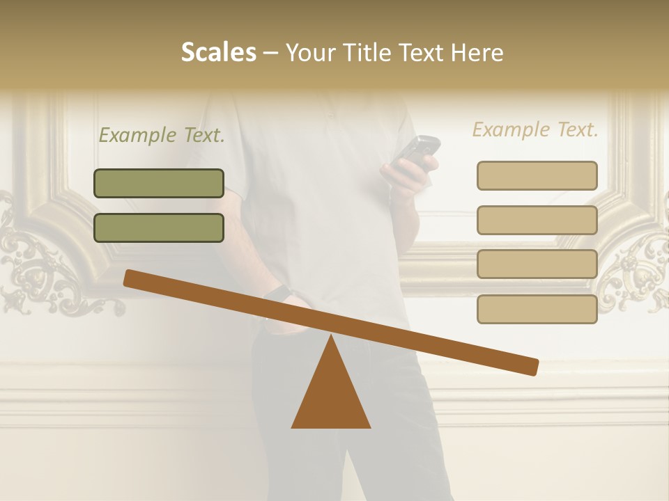 Man Reading A Text Message PowerPoint Template