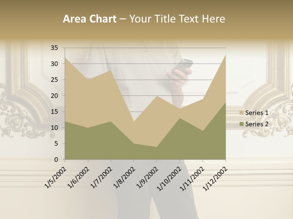 Man Reading A Text Message PowerPoint Template