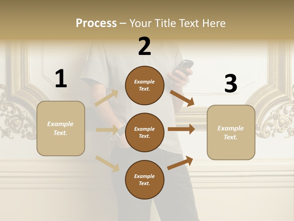 Man Reading A Text Message PowerPoint Template