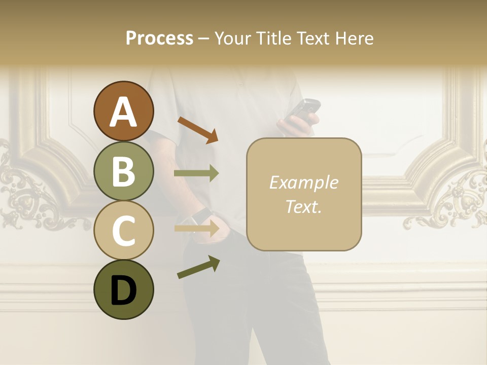 Man Reading A Text Message PowerPoint Template