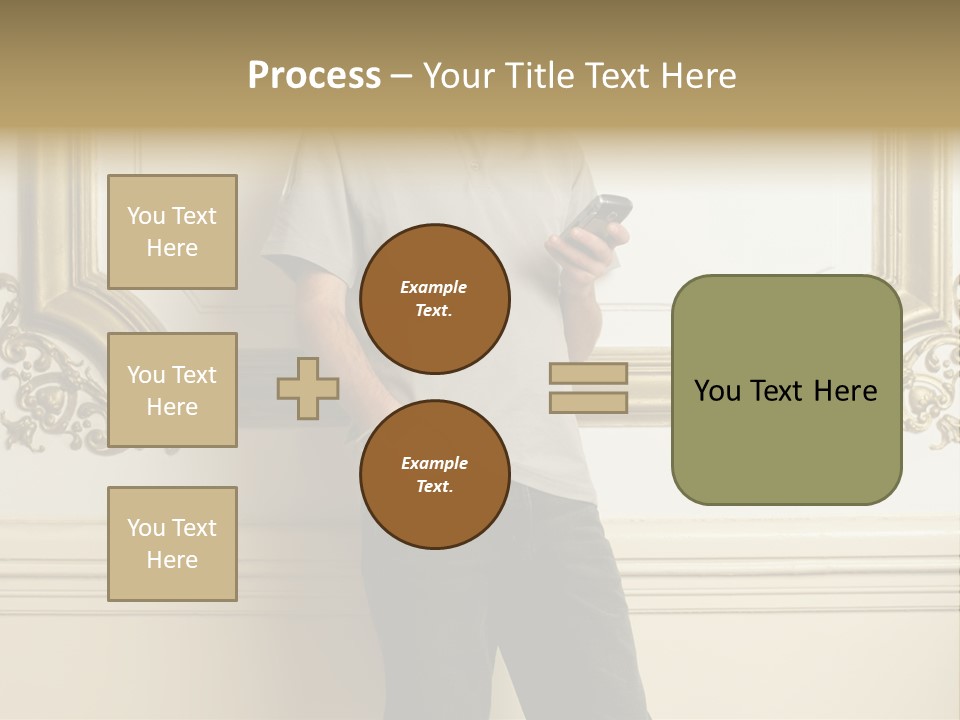 Man Reading A Text Message PowerPoint Template