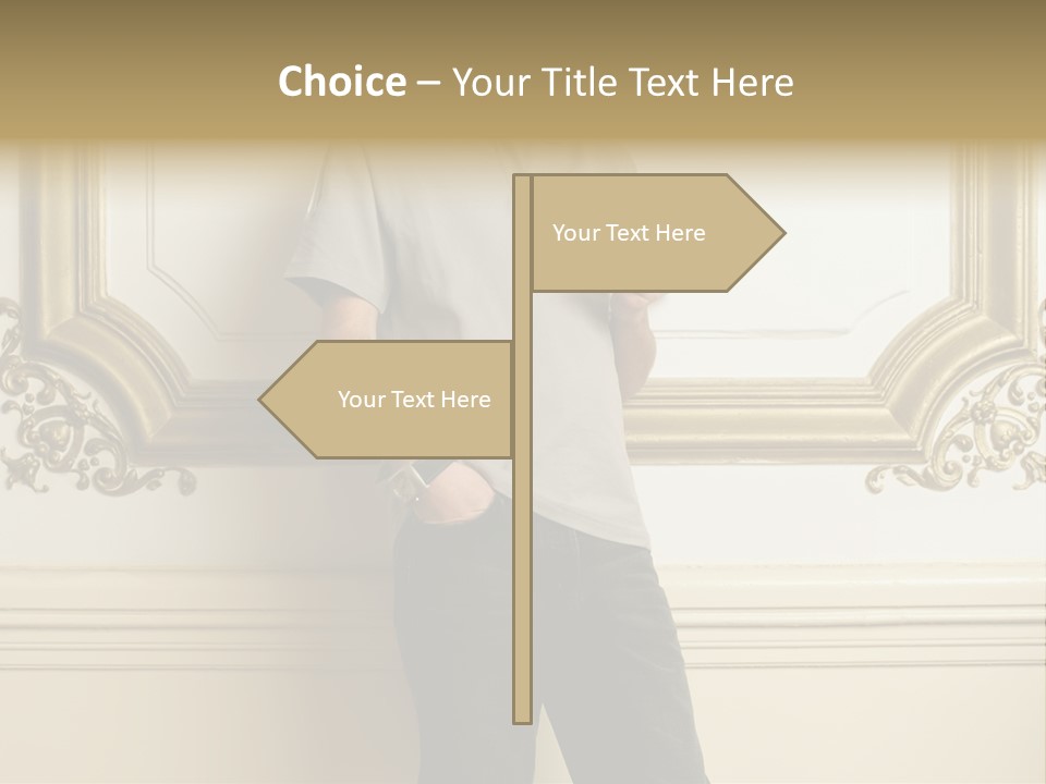 Man Reading A Text Message PowerPoint Template