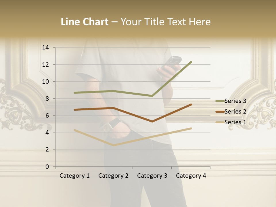 Man Reading A Text Message PowerPoint Template
