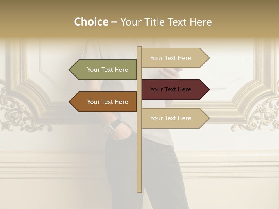 Man Reading A Text Message PowerPoint Template
