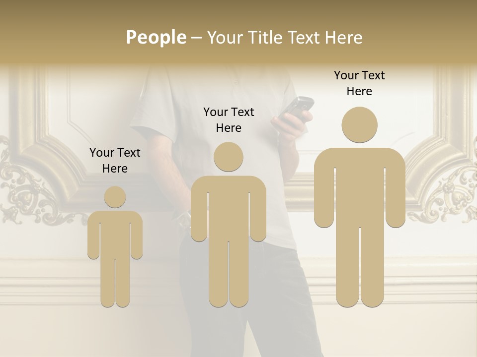 Man Reading A Text Message PowerPoint Template