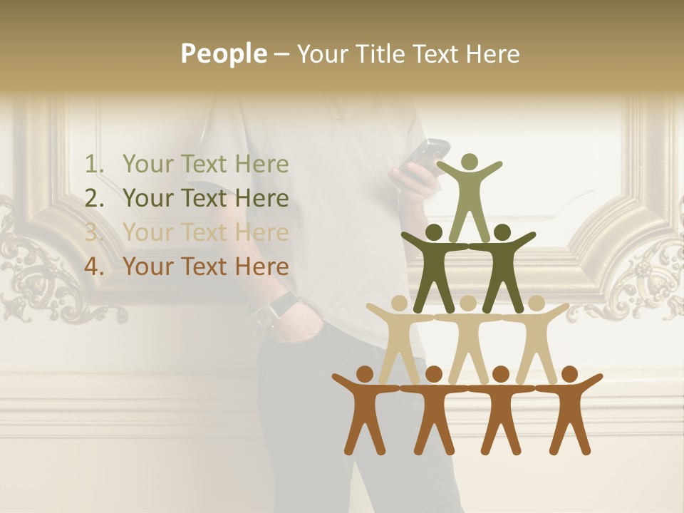 Man Reading A Text Message PowerPoint Template