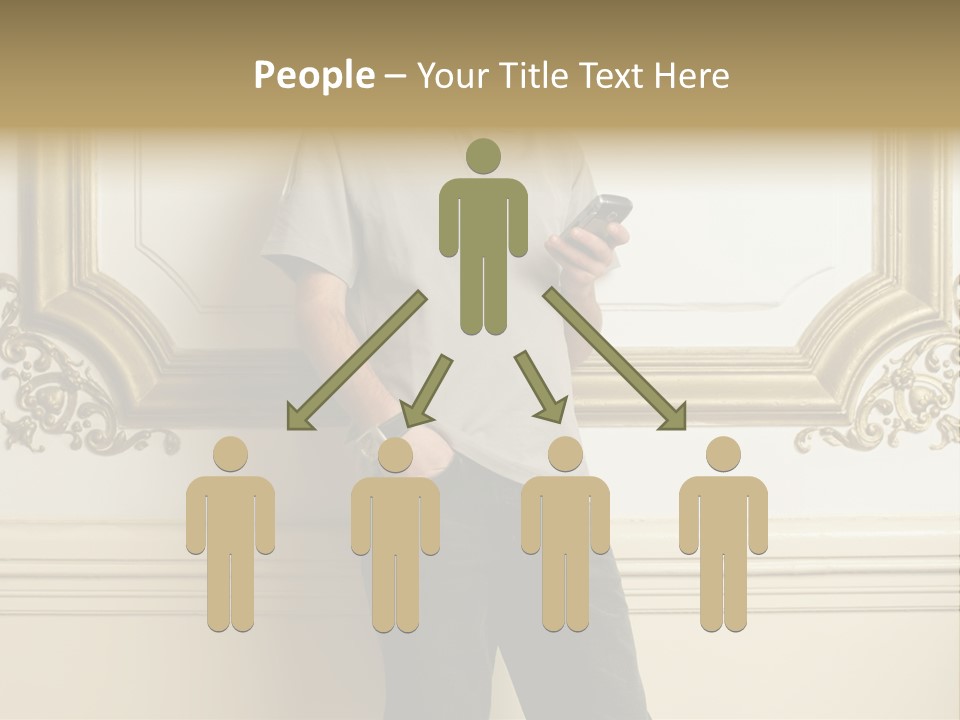 Man Reading A Text Message PowerPoint Template