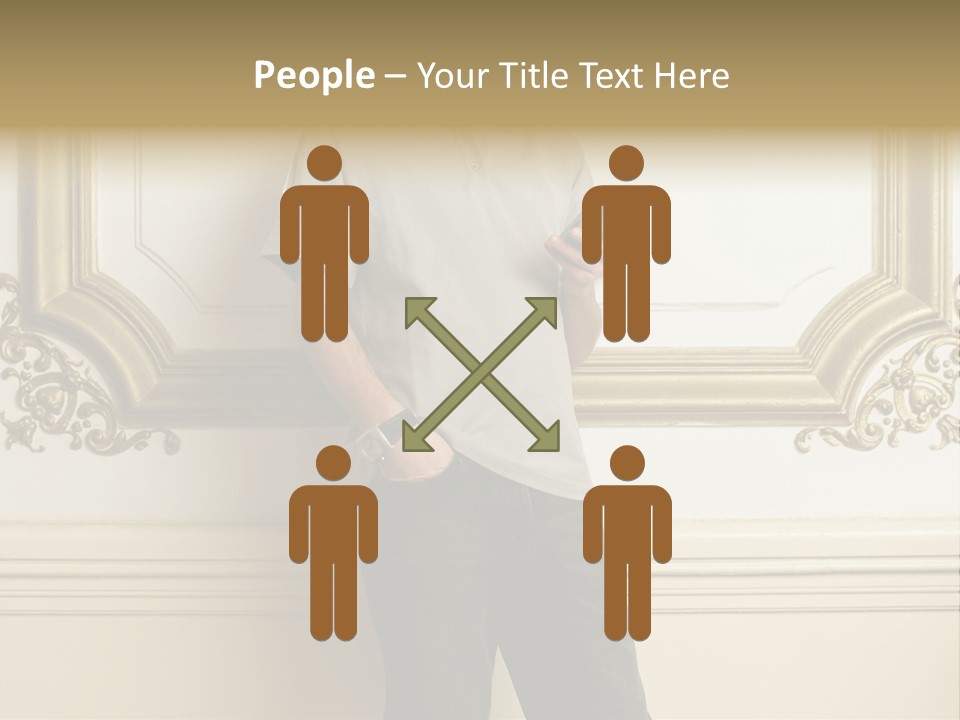 Man Reading A Text Message PowerPoint Template