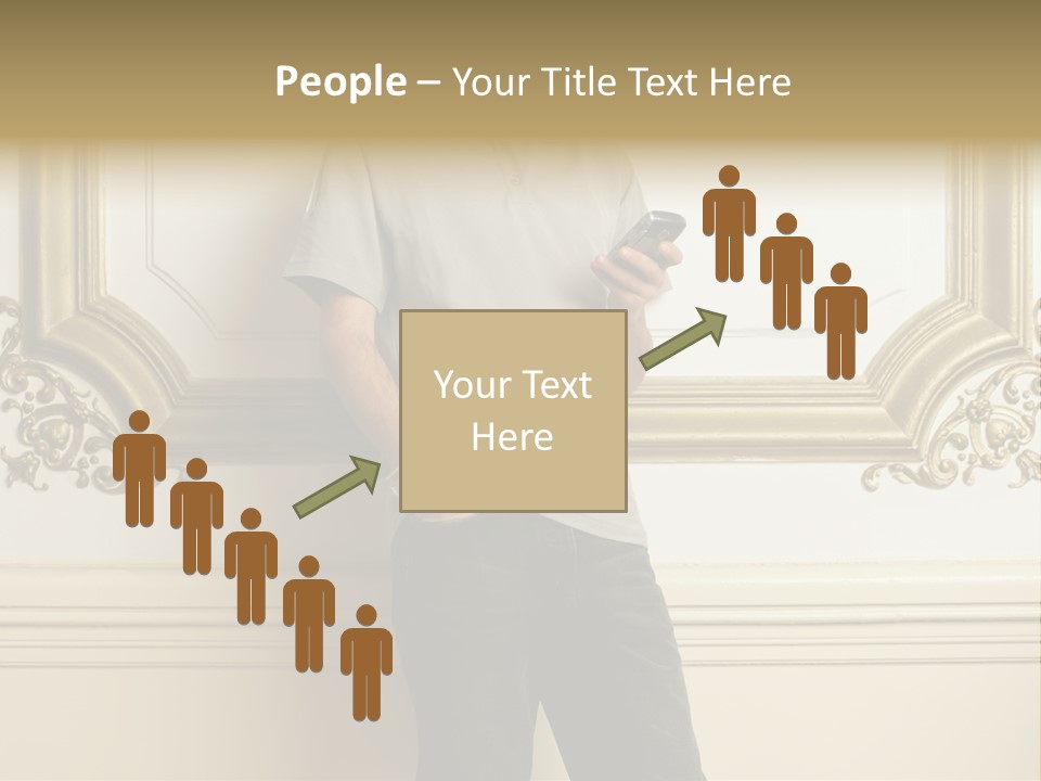 Man Reading A Text Message PowerPoint Template