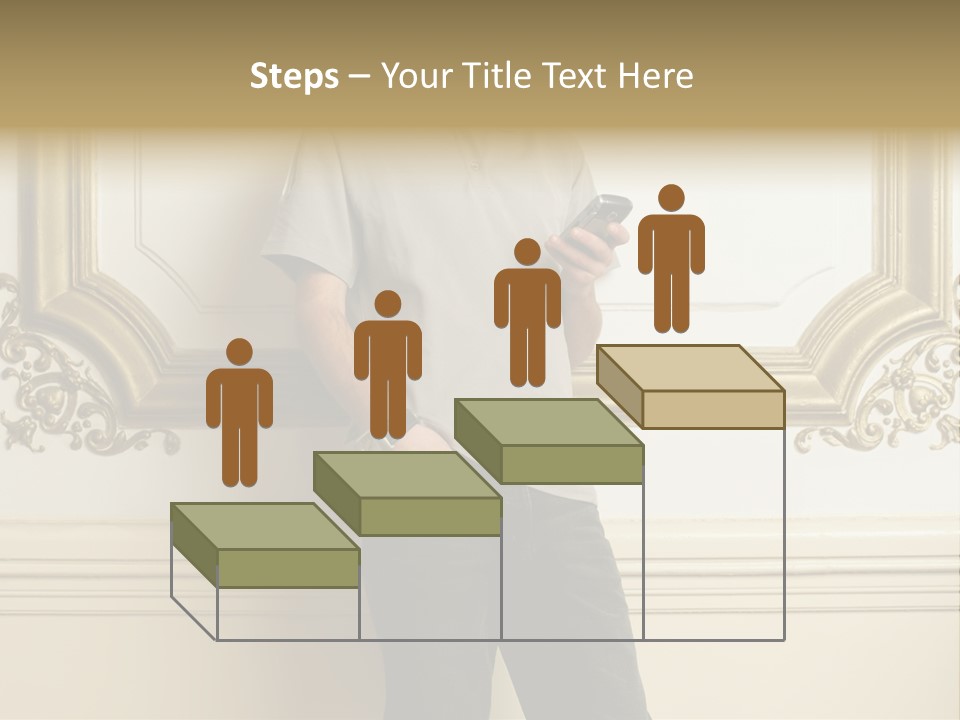 Man Reading A Text Message PowerPoint Template