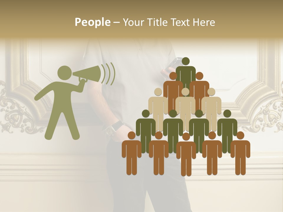 Man Reading A Text Message PowerPoint Template