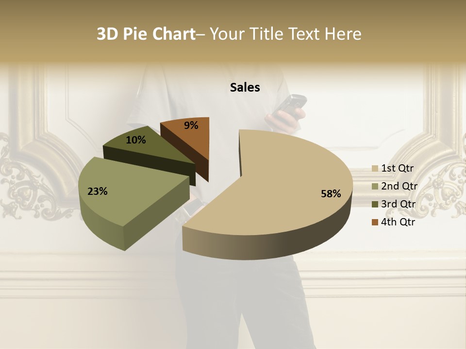 Man Reading A Text Message PowerPoint Template
