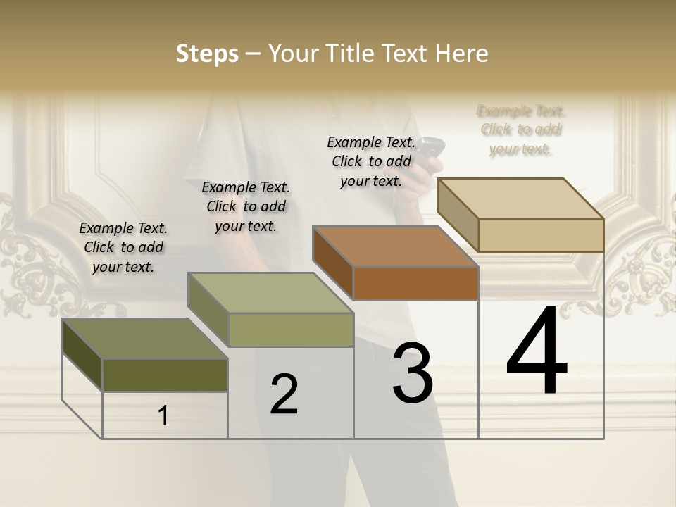 Man Reading A Text Message PowerPoint Template
