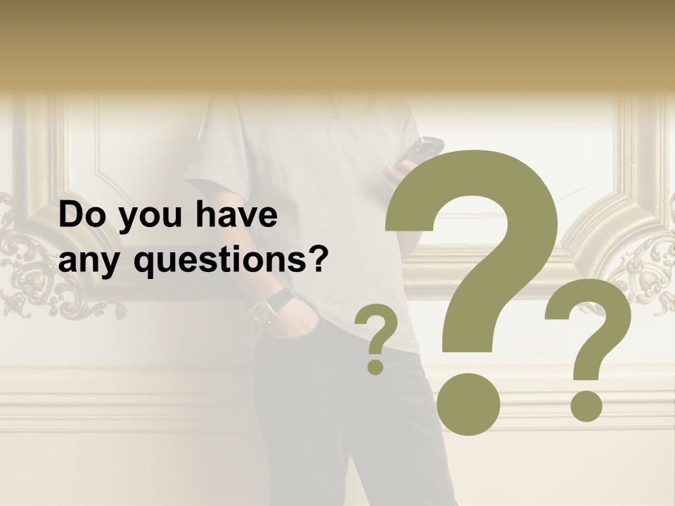 Man Reading A Text Message PowerPoint Template