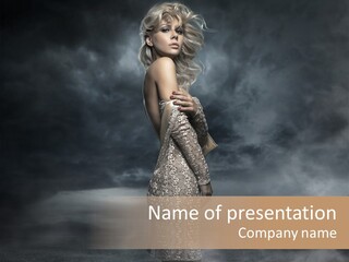 Dark Black Standing PowerPoint Template