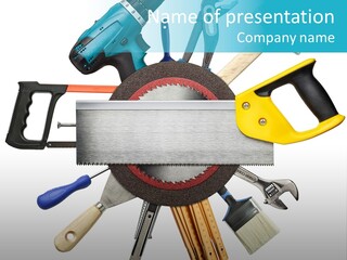 Screw Industrial Handle PowerPoint Template