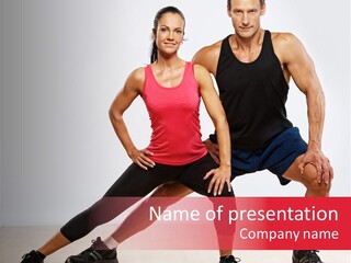 Young Background Fitness PowerPoint Template