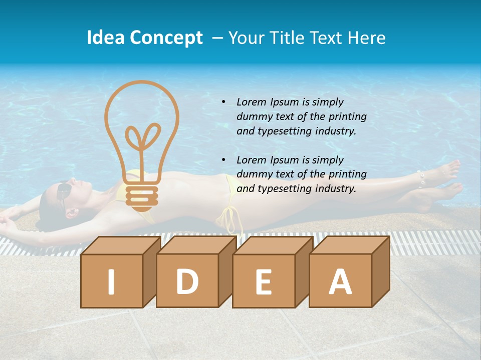 Girl Holiday Sun PowerPoint Template