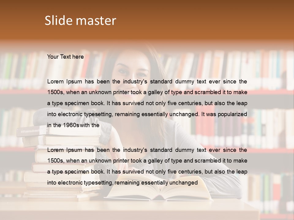 Learning College Student Sitting PowerPoint Template