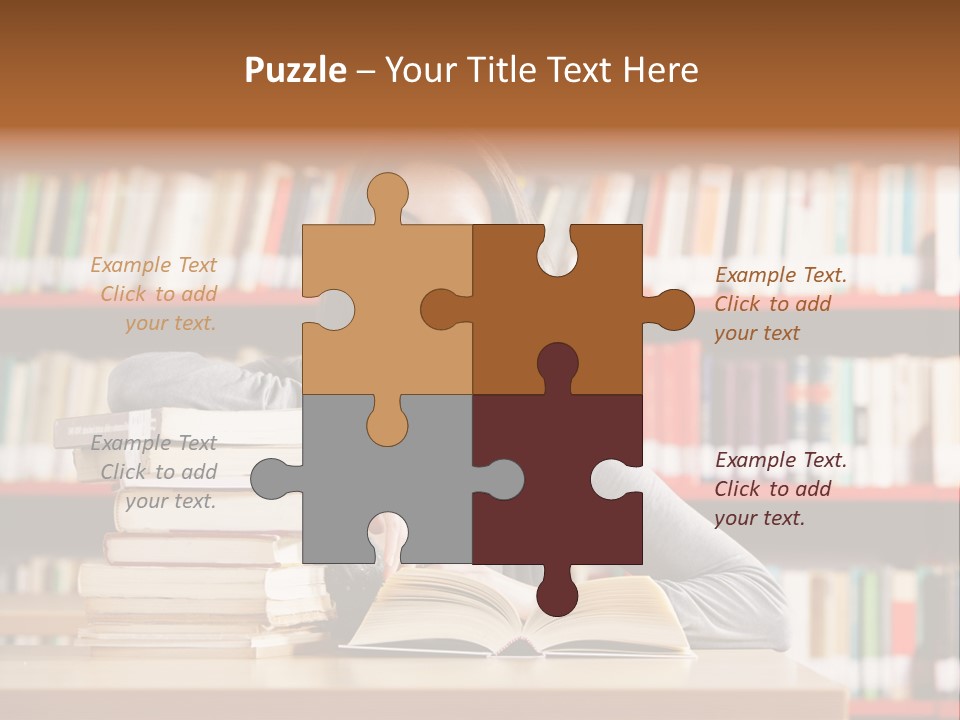 Learning College Student Sitting PowerPoint Template