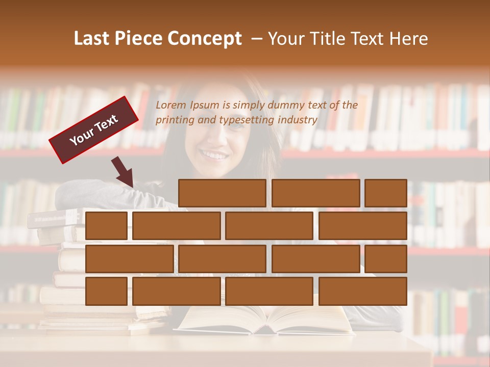 Learning College Student Sitting PowerPoint Template
