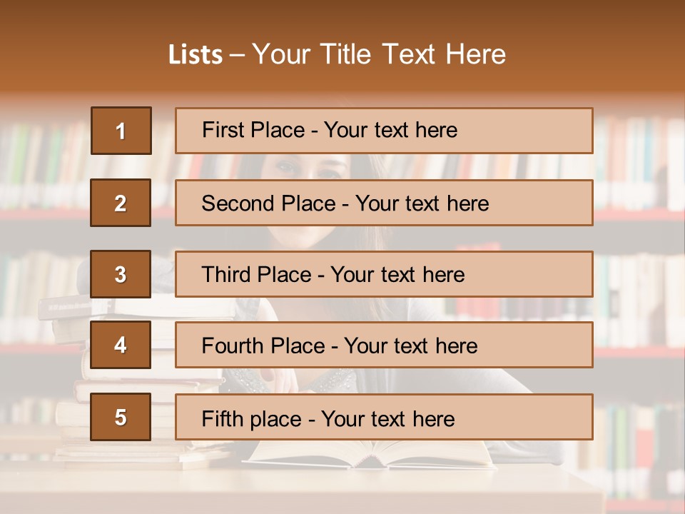 Learning College Student Sitting PowerPoint Template