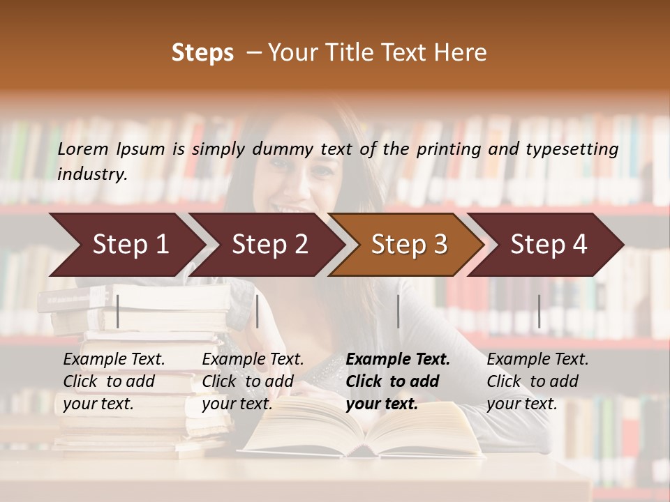 Learning College Student Sitting PowerPoint Template