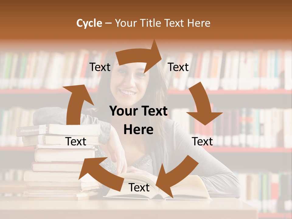 Learning College Student Sitting PowerPoint Template