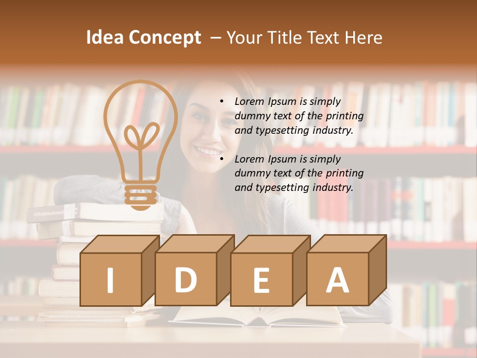 Learning College Student Sitting PowerPoint Template