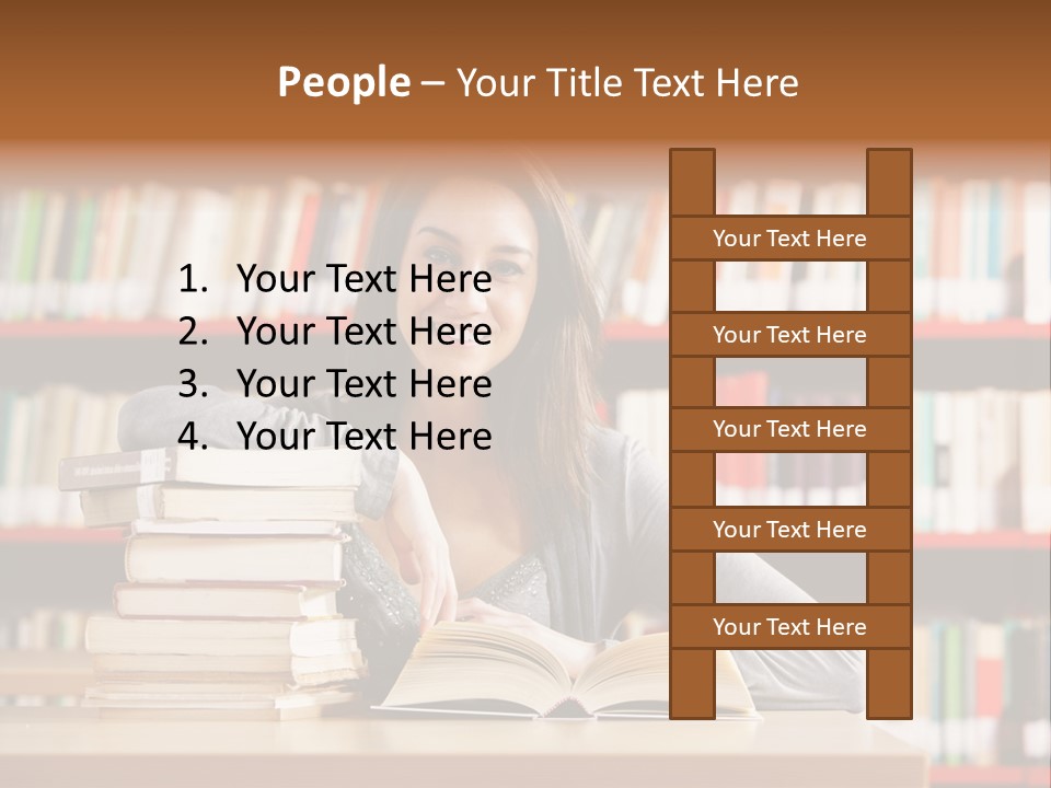 Learning College Student Sitting PowerPoint Template