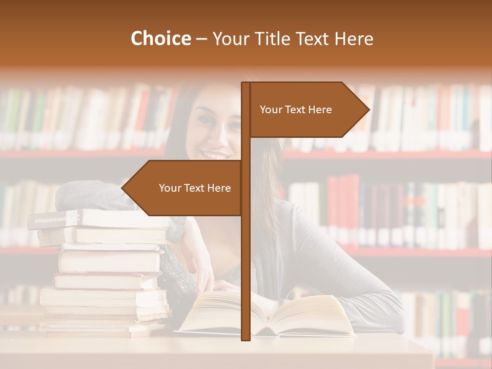 Learning College Student Sitting PowerPoint Template