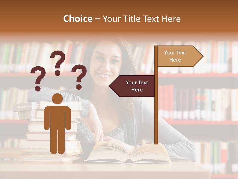 Learning College Student Sitting PowerPoint Template