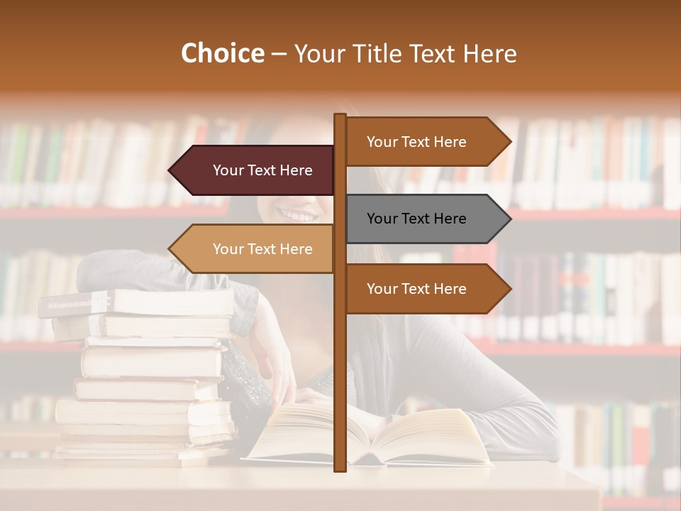 Learning College Student Sitting PowerPoint Template