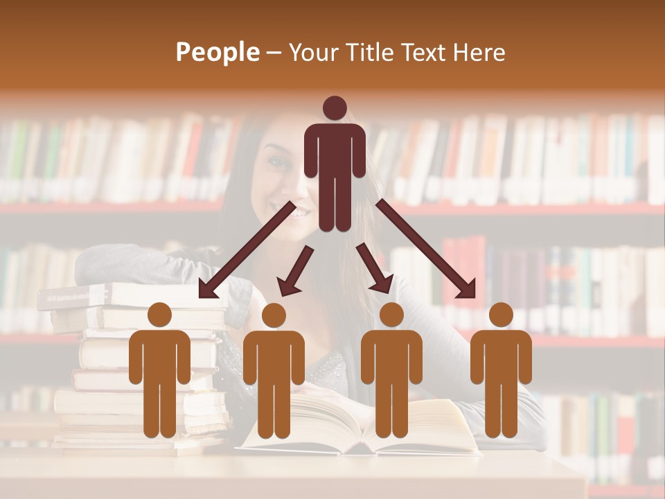 Learning College Student Sitting PowerPoint Template