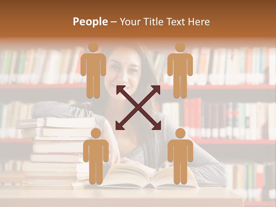 Learning College Student Sitting PowerPoint Template