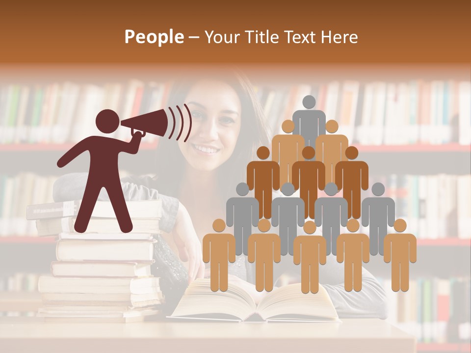 Learning College Student Sitting PowerPoint Template