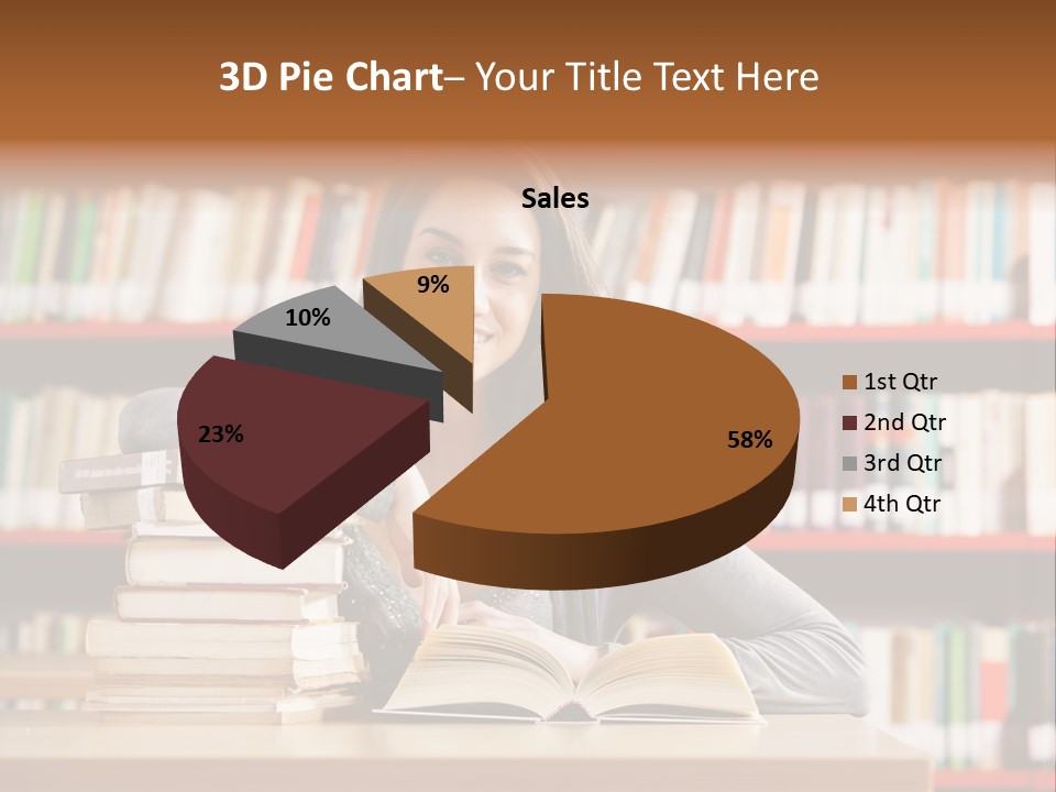Learning College Student Sitting PowerPoint Template
