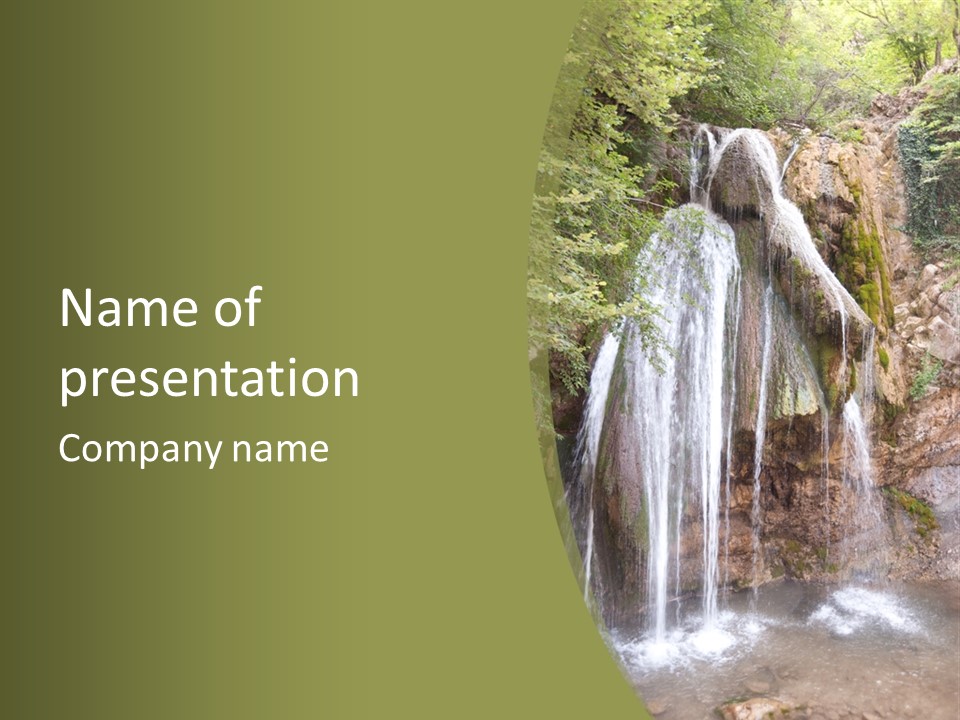 Waterfall Canyon Forest PowerPoint Template