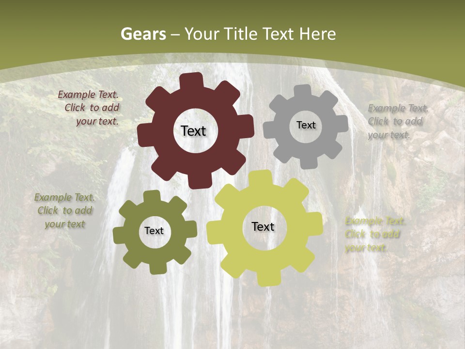 Waterfall Canyon Forest PowerPoint Template