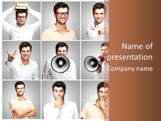 Shouting Speaking Human PowerPoint Template