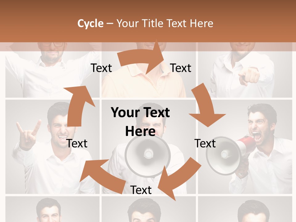 Shouting Speaking Human PowerPoint Template