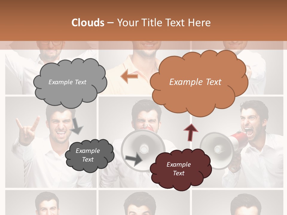 Shouting Speaking Human PowerPoint Template