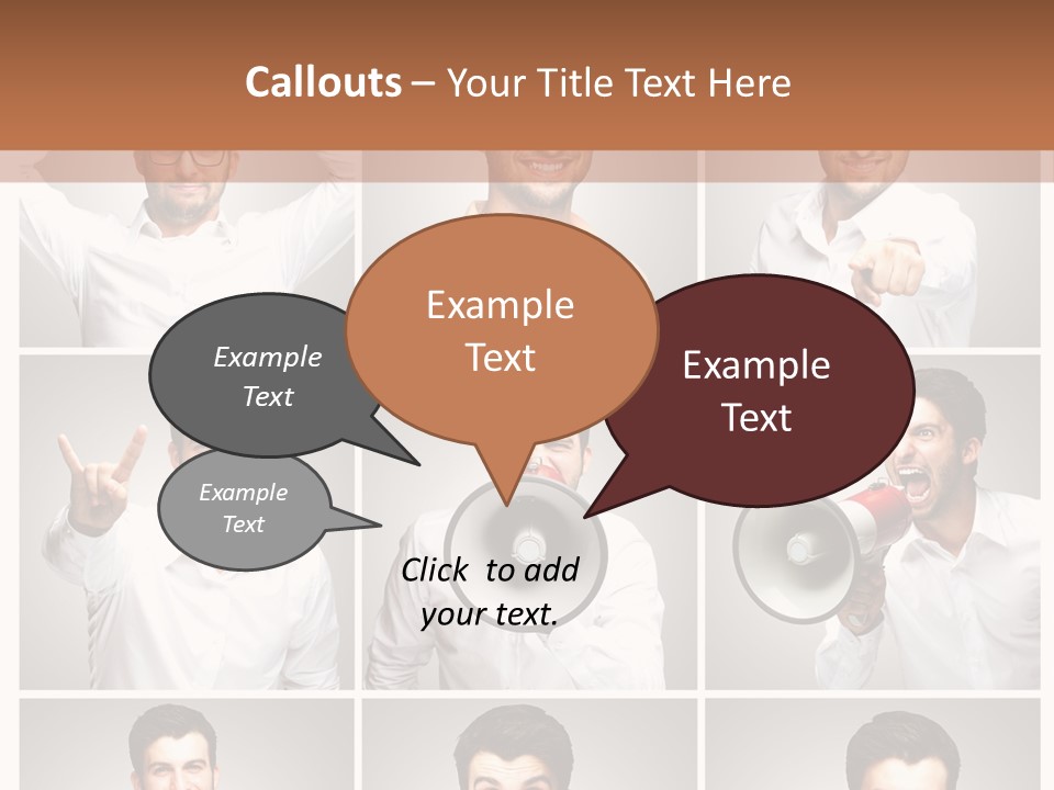Shouting Speaking Human PowerPoint Template