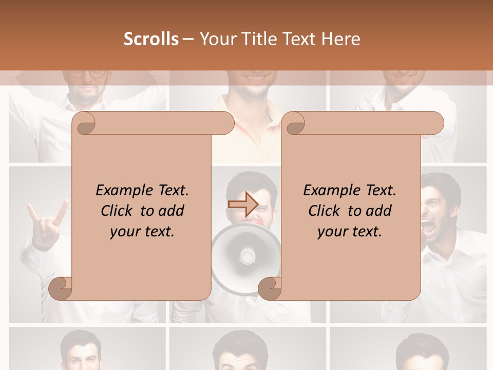 Shouting Speaking Human PowerPoint Template