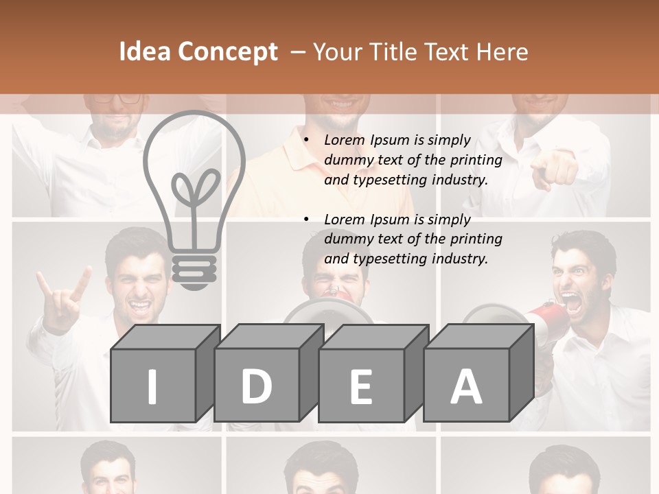 Shouting Speaking Human PowerPoint Template