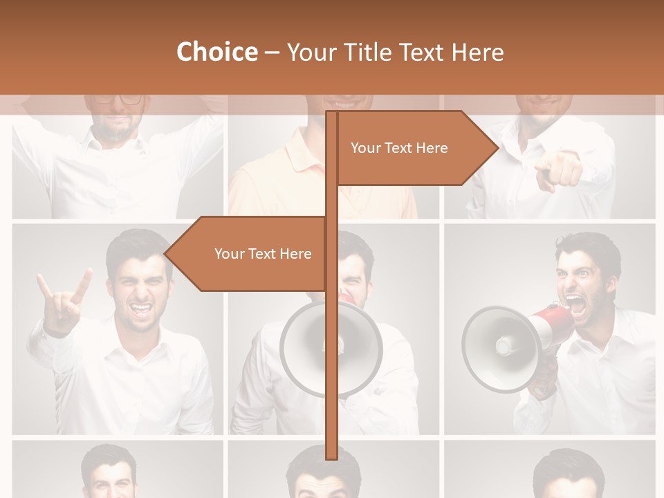 Shouting Speaking Human PowerPoint Template