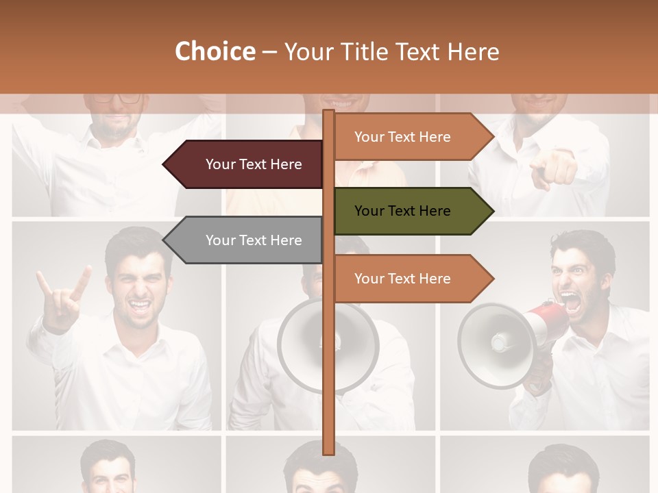 Shouting Speaking Human PowerPoint Template