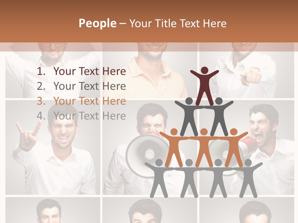 Shouting Speaking Human PowerPoint Template