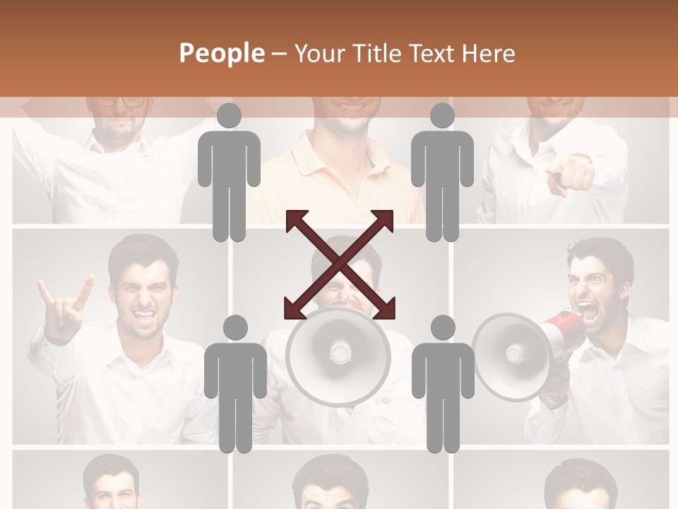 Shouting Speaking Human PowerPoint Template