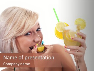 Cocktail Lemon Lady PowerPoint Template